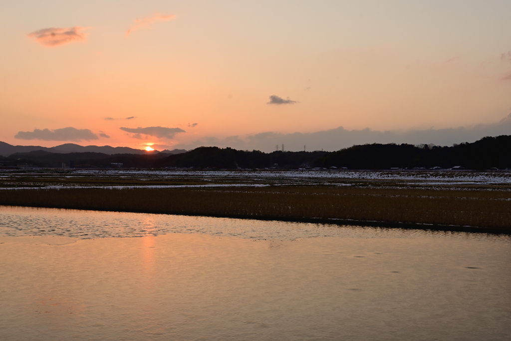 田園の夕景