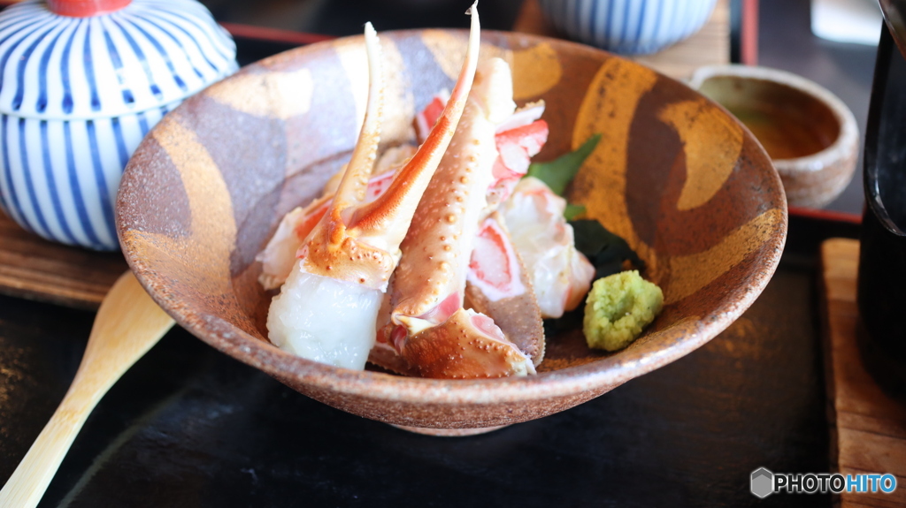 カニ定食　カニ刺し