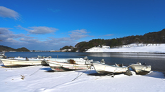 久美浜湾雪景色