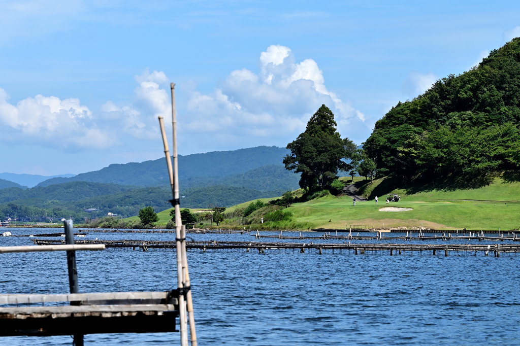 カキ棚のある風景