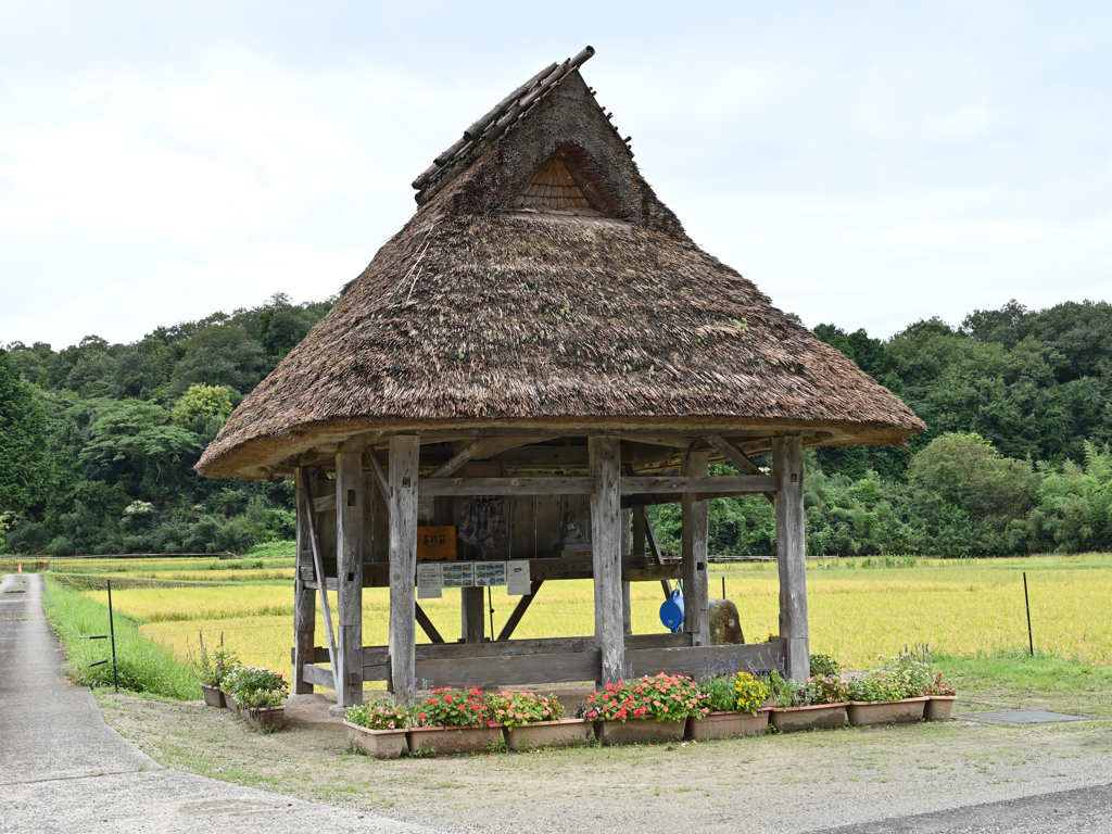 茅葺屋根のお堂