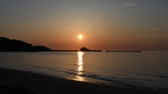 浦富海岸の夕日