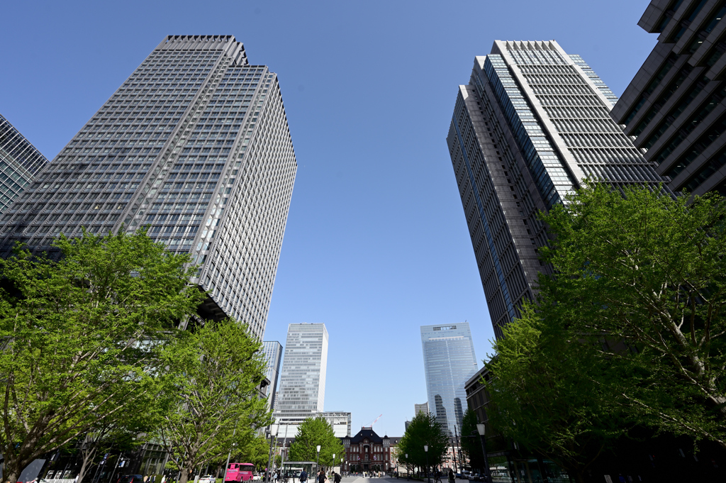 東京駅　広角で
