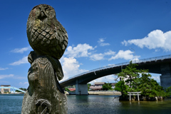 湊大橋＆チェーンソーアート