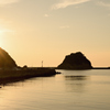 夕暮れの浅茂川漁港