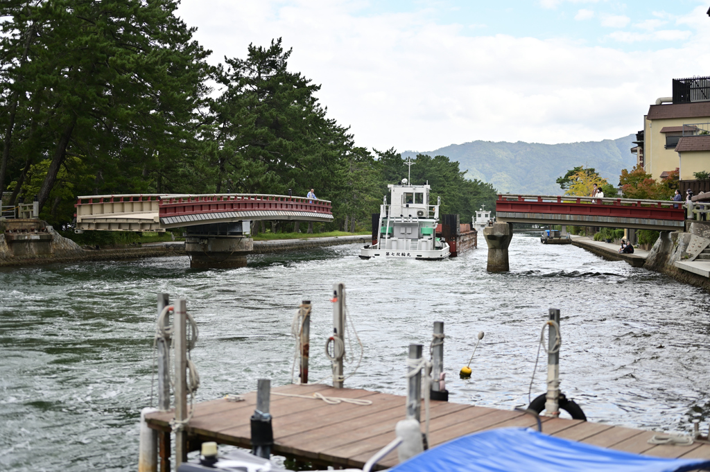 天橋立「廻旋橋」鉱石船下り