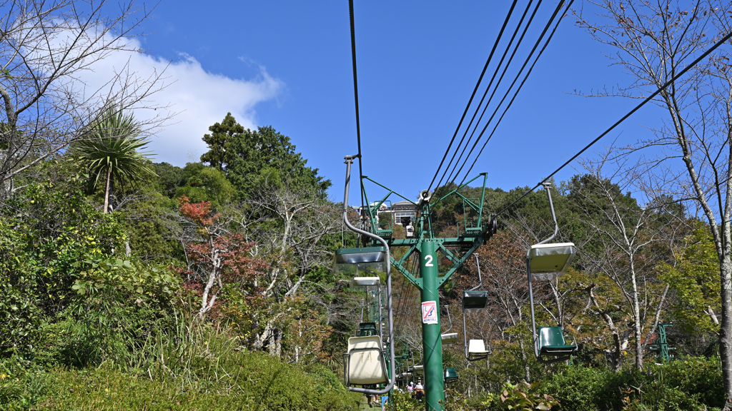 傘松公園ケーブルの眺め①　もう直ぐ山頂