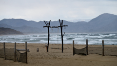 冬の日本海「夕日ヶ浦海岸」