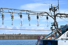 イカ釣り船　集魚ライト