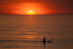 Surfer in morning RED