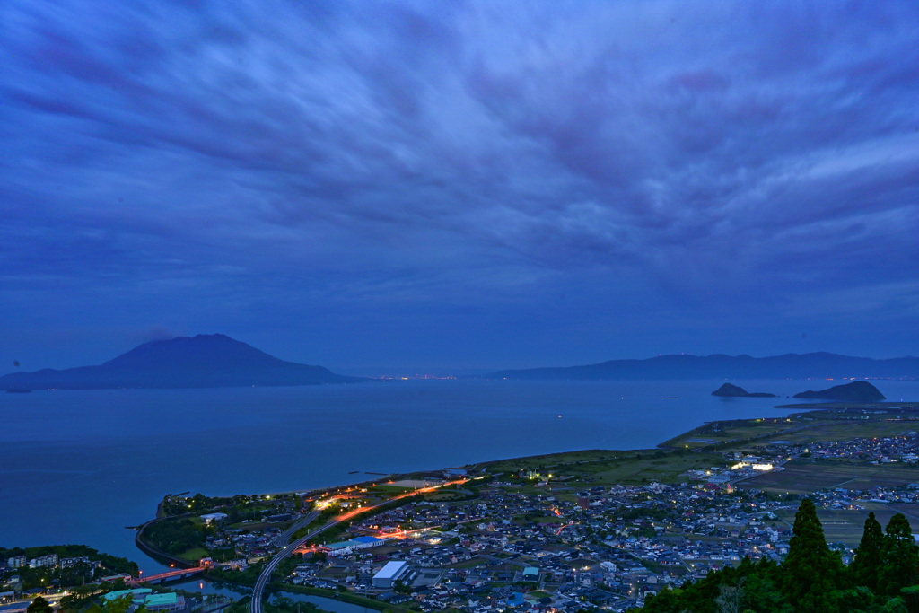 国分から見た桜島
