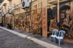 チャイナタウンのアートな壁画