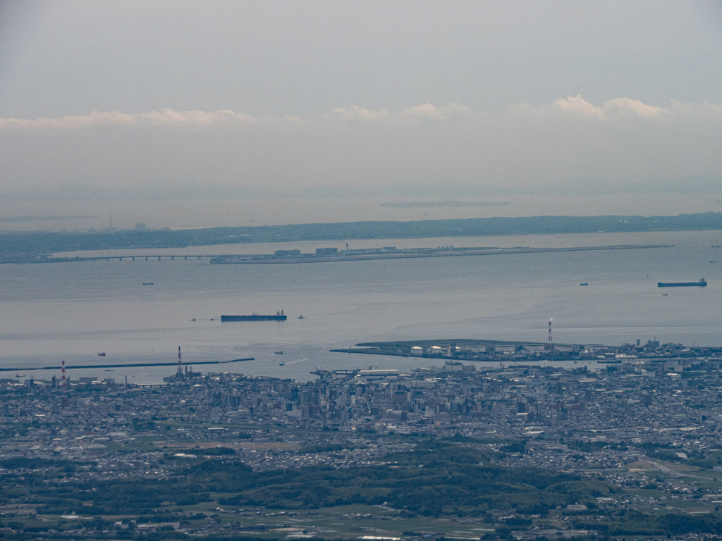 釈迦ヶ岳からセントレア見えた