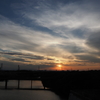 内間木橋の夕陽