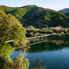 【四万十川の風景 18　夕暮れの三里沈下橋】