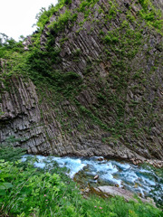 清津峡渓谷　柱状節理