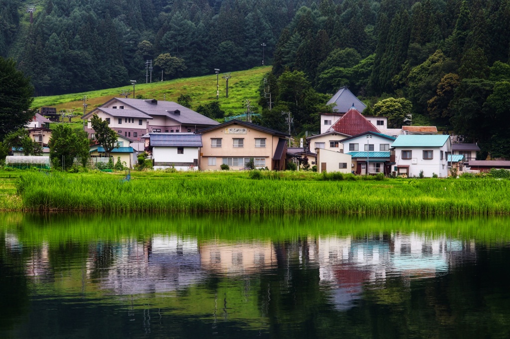 湖畔の集落