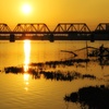 夕暮れの赤川鉄橋