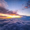 青森～伊丹　雲上の夕焼け