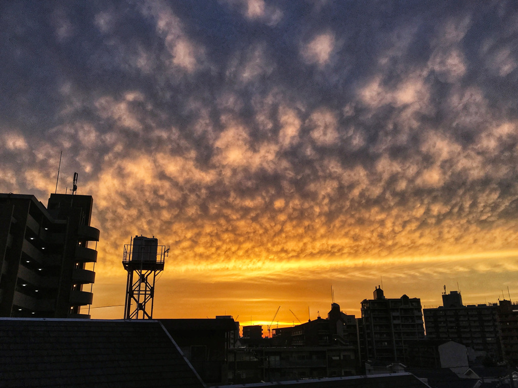 ベランダからの夕雲