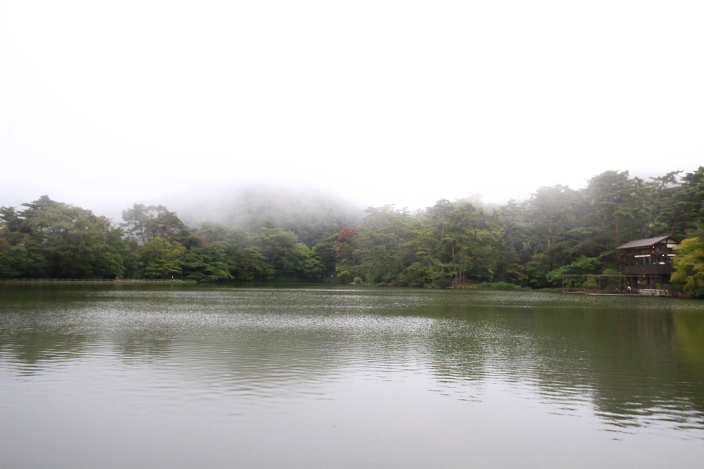 雲おおう池