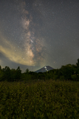 夏富士と天の川