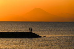 館山湾夕景