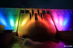 津軽ダムのライトアップ