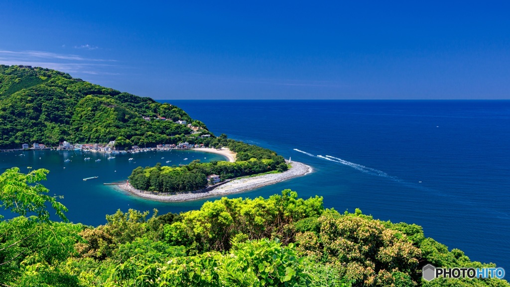静岡県・西伊豆 展望台から眺める御浜岬