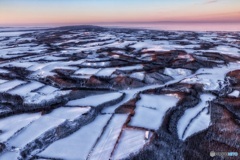 北海道・大空町 冬の大空町空撮