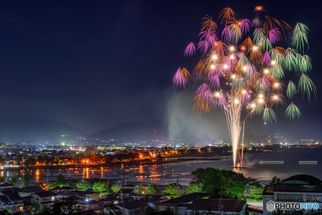 長野県・岡谷とうろう流し・花火大会 2019