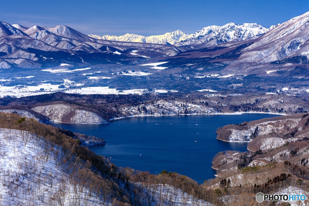 長野県・冬の野尻湖と戸隠連山・鹿島槍ヶ岳・爺ヶ岳 1