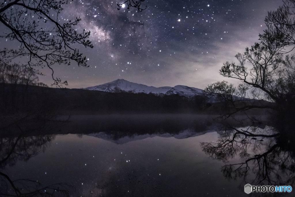 秋田県・冬師湿原の天の川 2