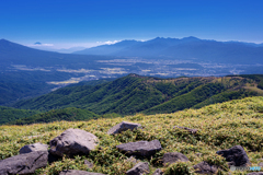 長野県・車山 初秋の山頂から眺める南アルプスの風景