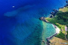 沖縄県・与那国島 空から眺めたダンヌ浜