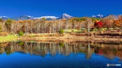 長野県・まるやち湖の紅葉