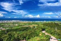 沖縄県・石垣島 エメラルドの海を見る展望台からの風景 1
