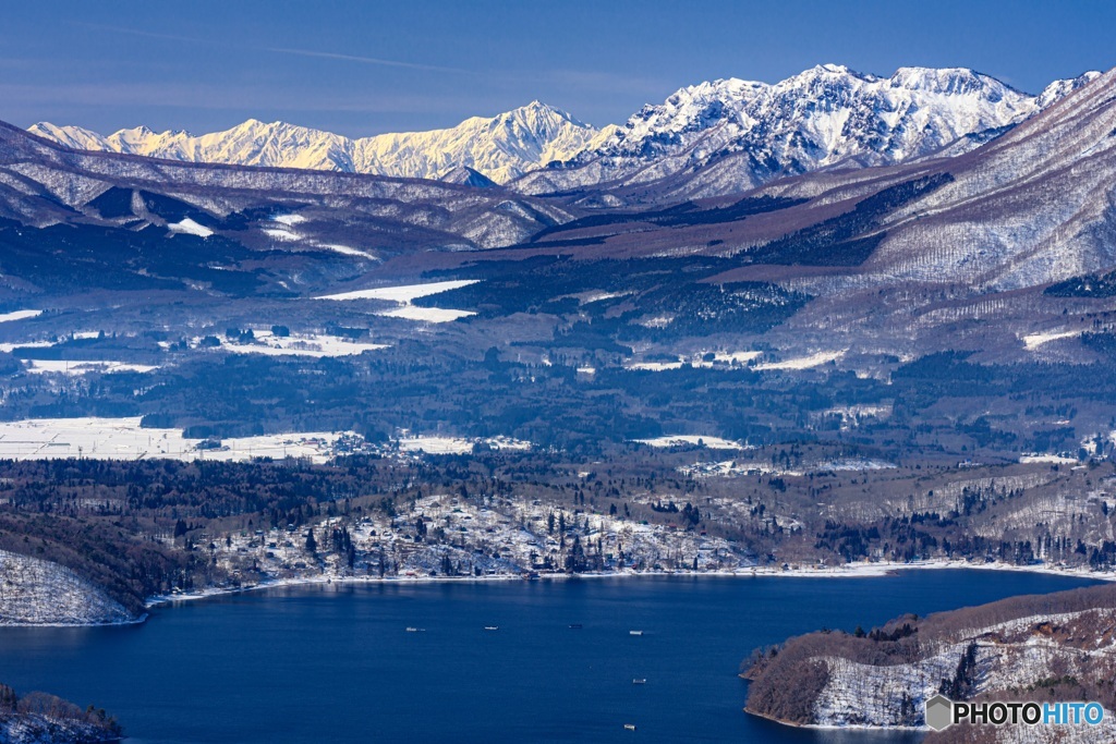 長野県・冬の野尻湖と戸隠連山・鹿島槍ヶ岳・爺ヶ岳 2