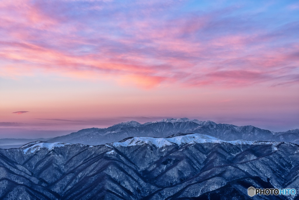 長野県・美ヶ原高原 冬の朝焼け 2