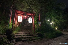 群馬県・草津町 夜の賽の河原の風景 2