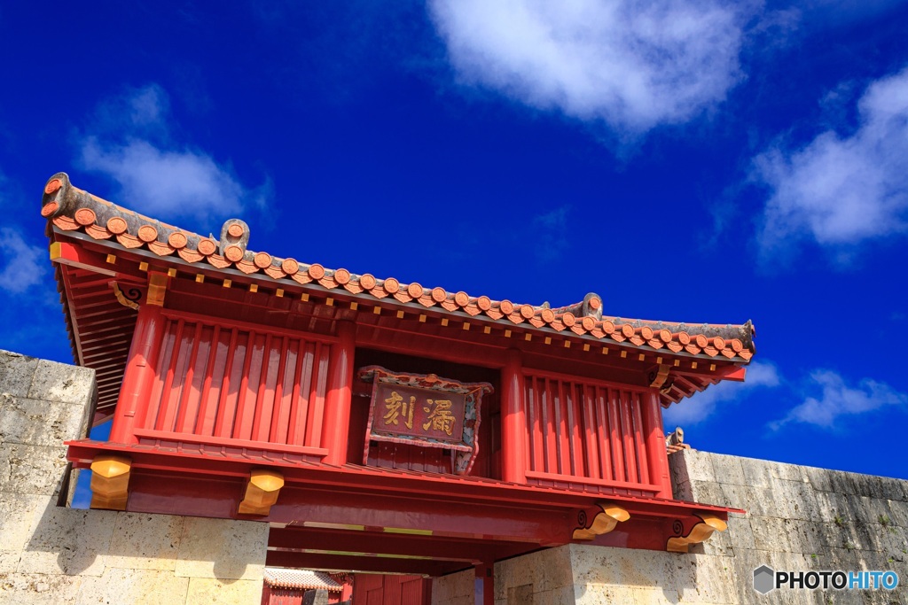 沖縄県・首里城 瑞泉門の風景