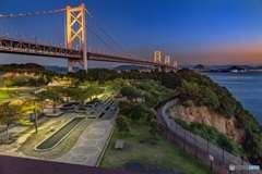 香川県・与島PA 瀬戸大橋の夕景 1