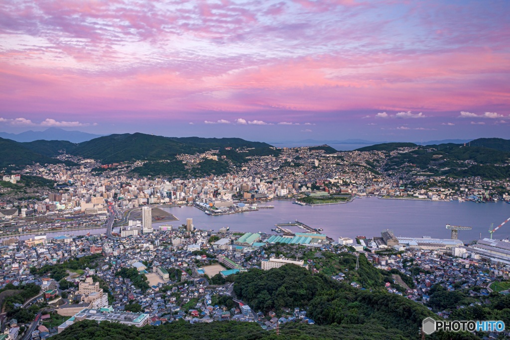 長崎県・稲佐山の夕景