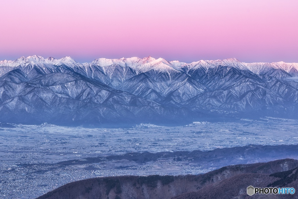 長野県・美ヶ原高原 冬の朝焼け 1