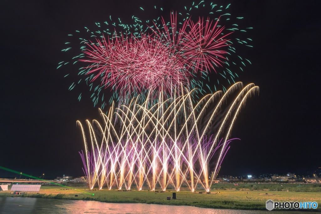 山梨県・石和温泉花火大会 2017 3
