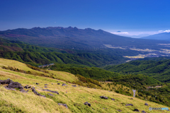 長野県・車山 初秋の山頂から眺める八ヶ岳の風景