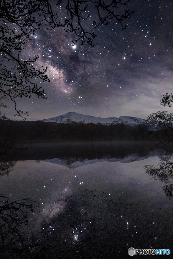 秋田県・冬師湿原の天の川 1