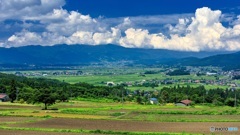 長野県・木島平村 高台から眺める村の風景
