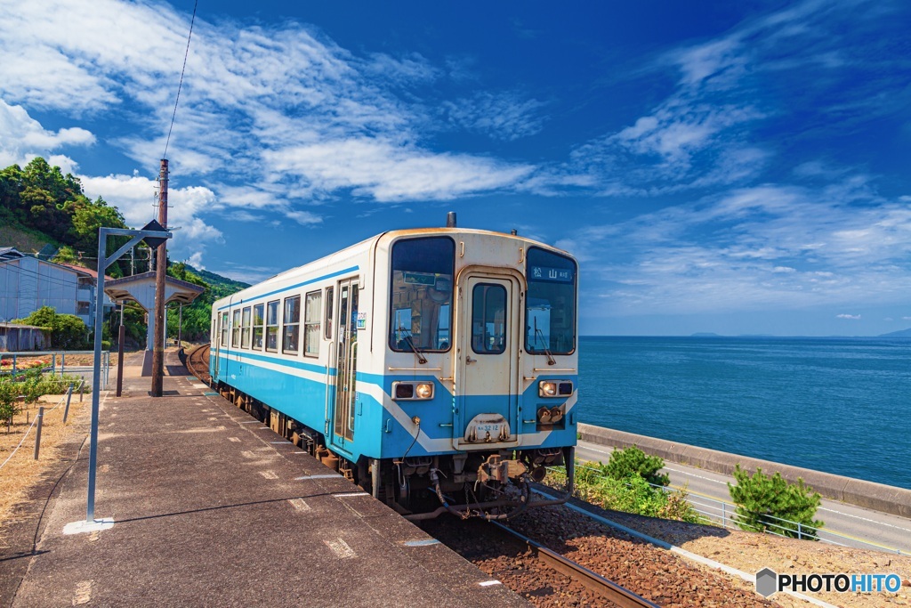 愛媛県・下灘駅の風景 4