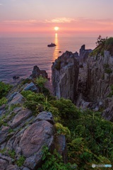 福井県・東尋坊の夕日 1